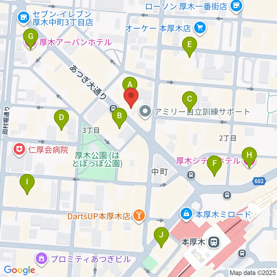 スガナミ楽器サウンドパーク厚木周辺のホテル一覧地図