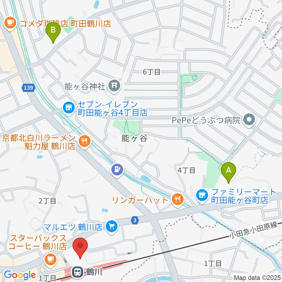 スガナミ楽器 鶴川駅前センター周辺のホテル一覧地図