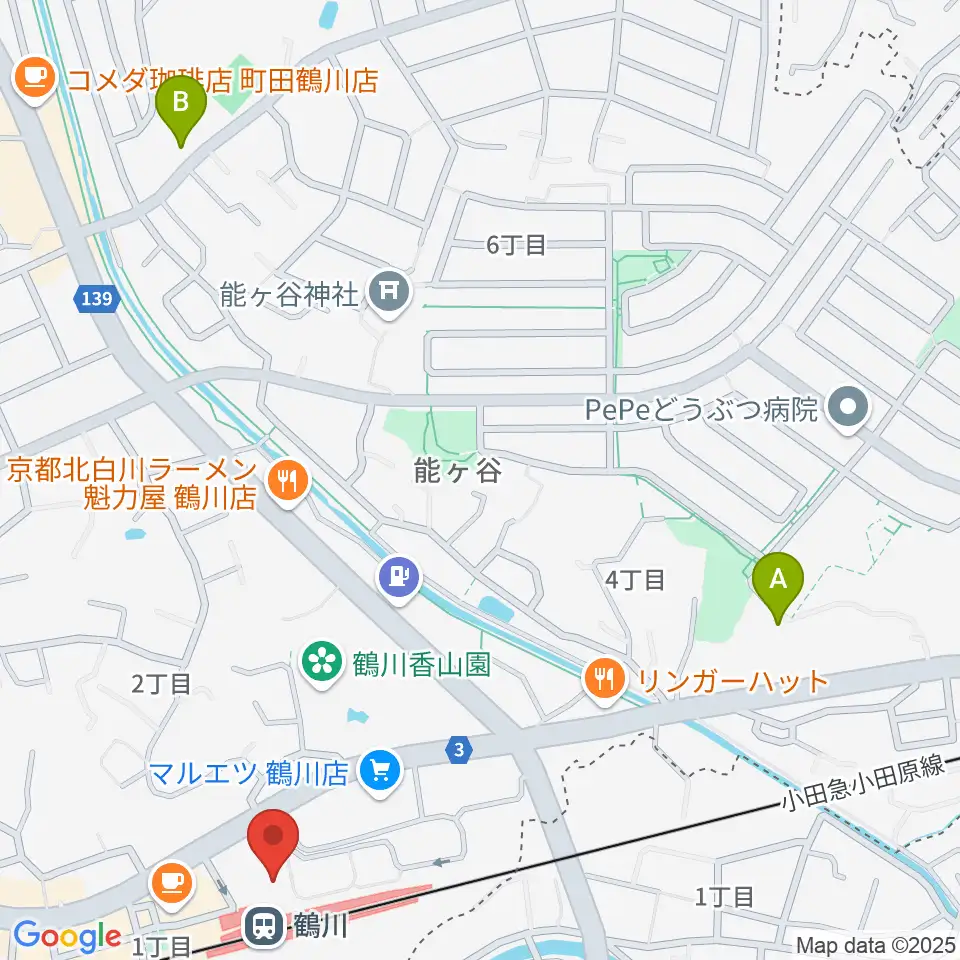スガナミ楽器 鶴川駅前センター周辺のホテル一覧地図
