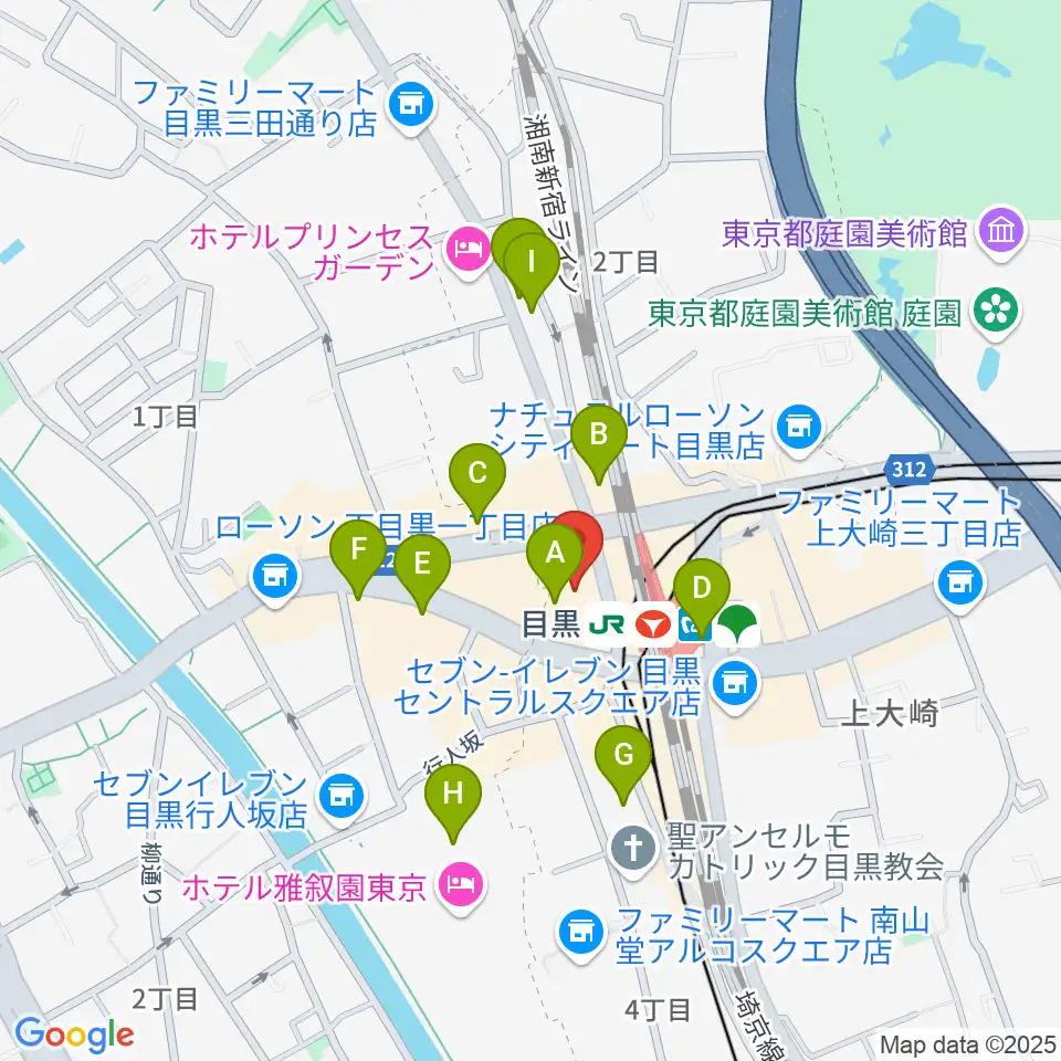 スガナミミュージックサロン目黒周辺のホテル一覧地図