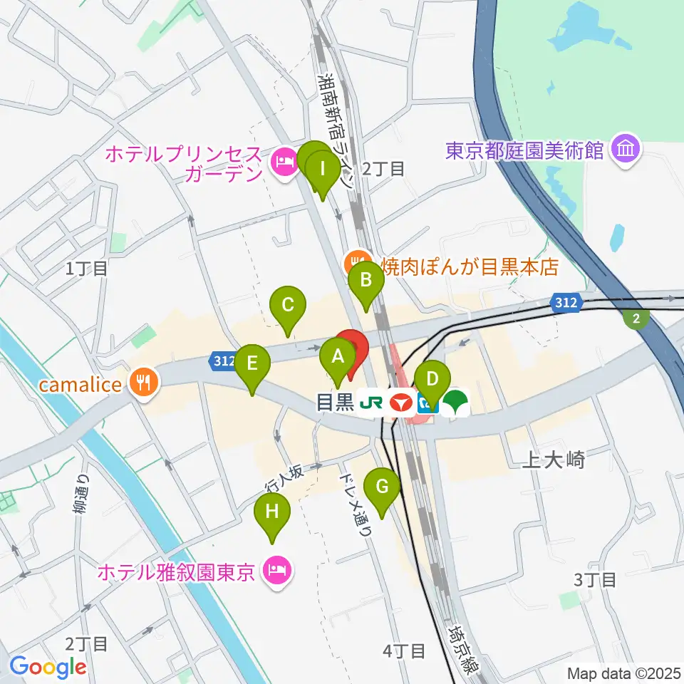 スガナミミュージックサロン目黒周辺のホテル一覧地図