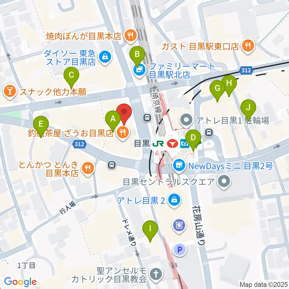 スガナミミュージックサロン目黒周辺のホテル一覧地図