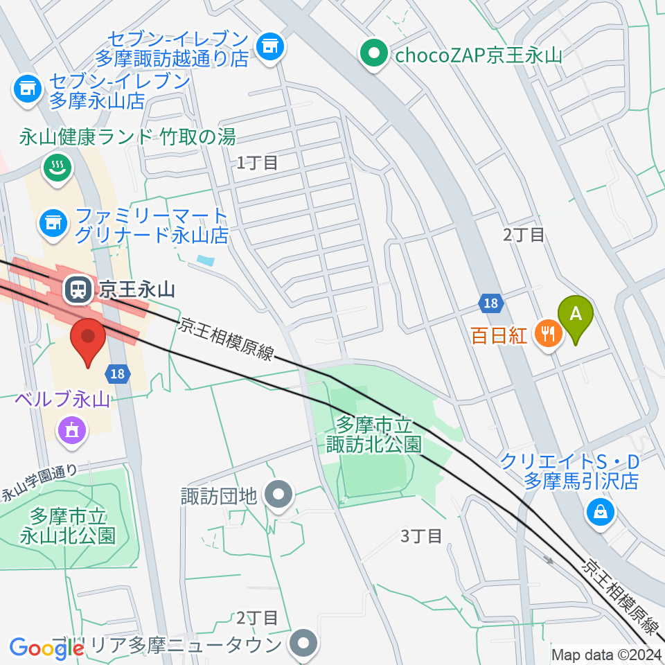 スガナミ楽器 永山センター周辺のホテル一覧地図