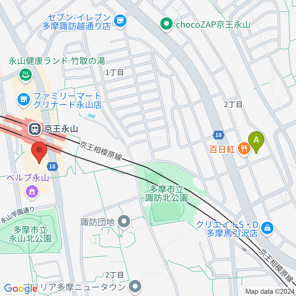 スガナミ楽器 永山センター周辺のホテル一覧地図