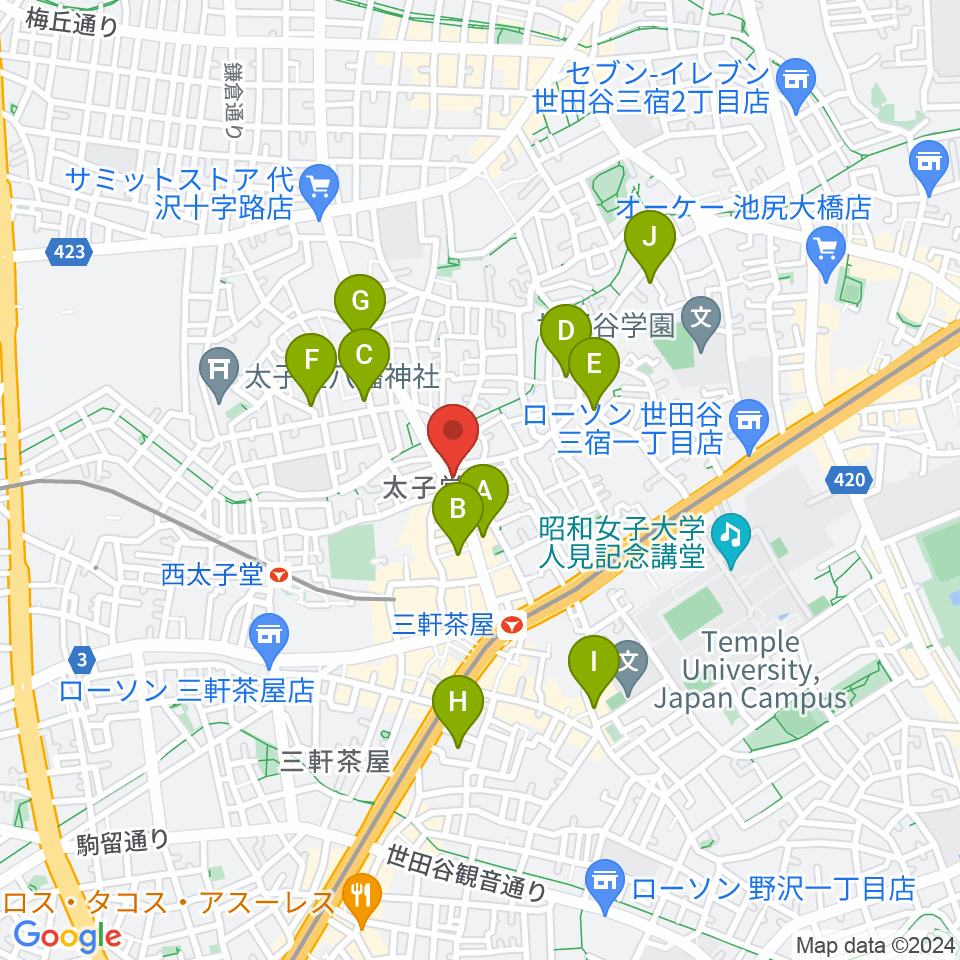 スガナミ三軒茶屋センター周辺のホテル一覧地図