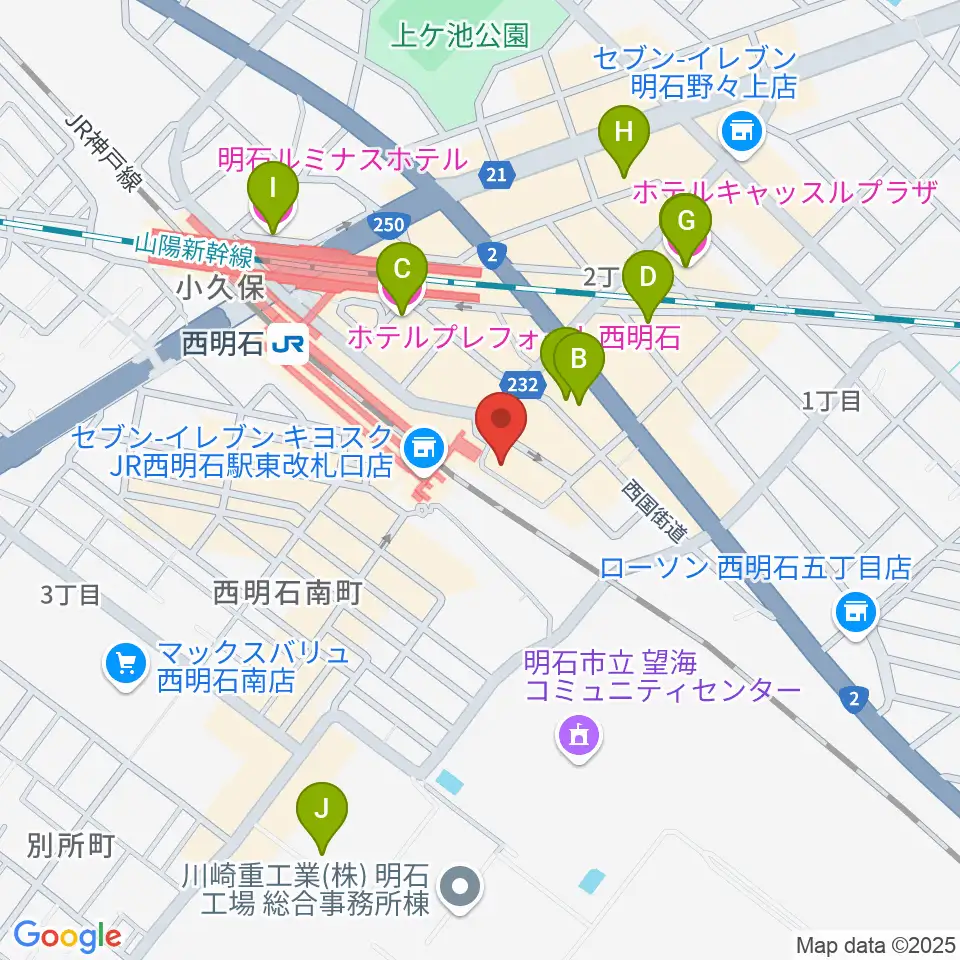 スガナミ楽器 西明石ミュージックセンター周辺のホテル一覧地図