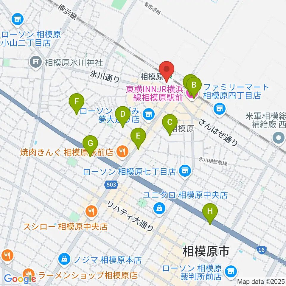 スガナミ楽器 相模原センター周辺のホテル一覧地図