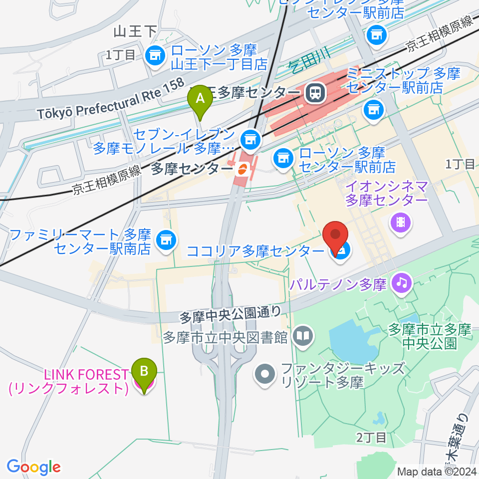 スガナミミュージックサロン多摩周辺のホテル一覧地図