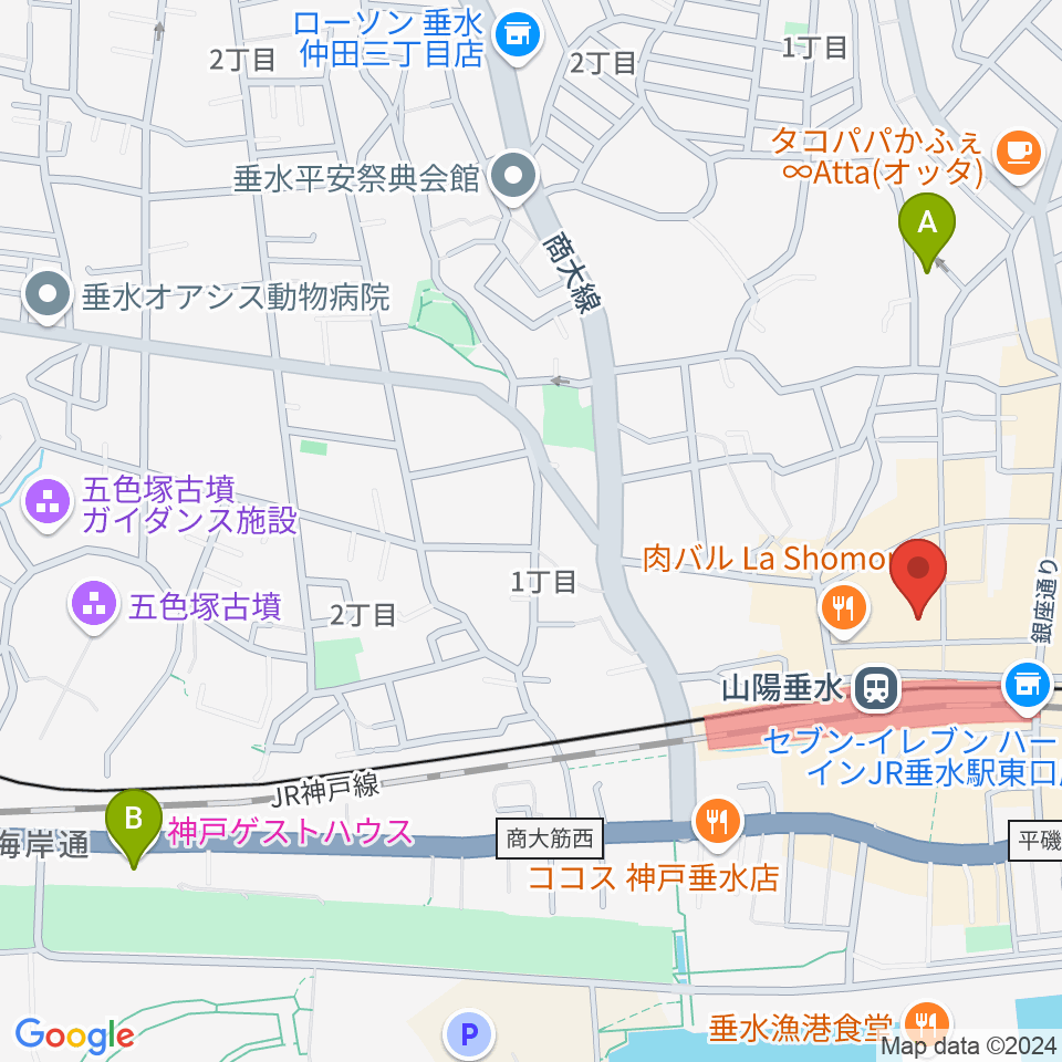 スガナミ楽器 垂水ミュージックセンター周辺のホテル一覧地図