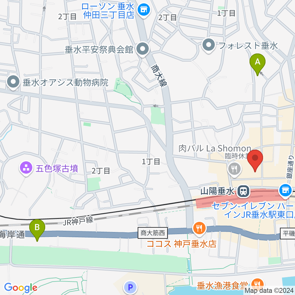 スガナミ楽器 垂水ミュージックセンター周辺のホテル一覧地図