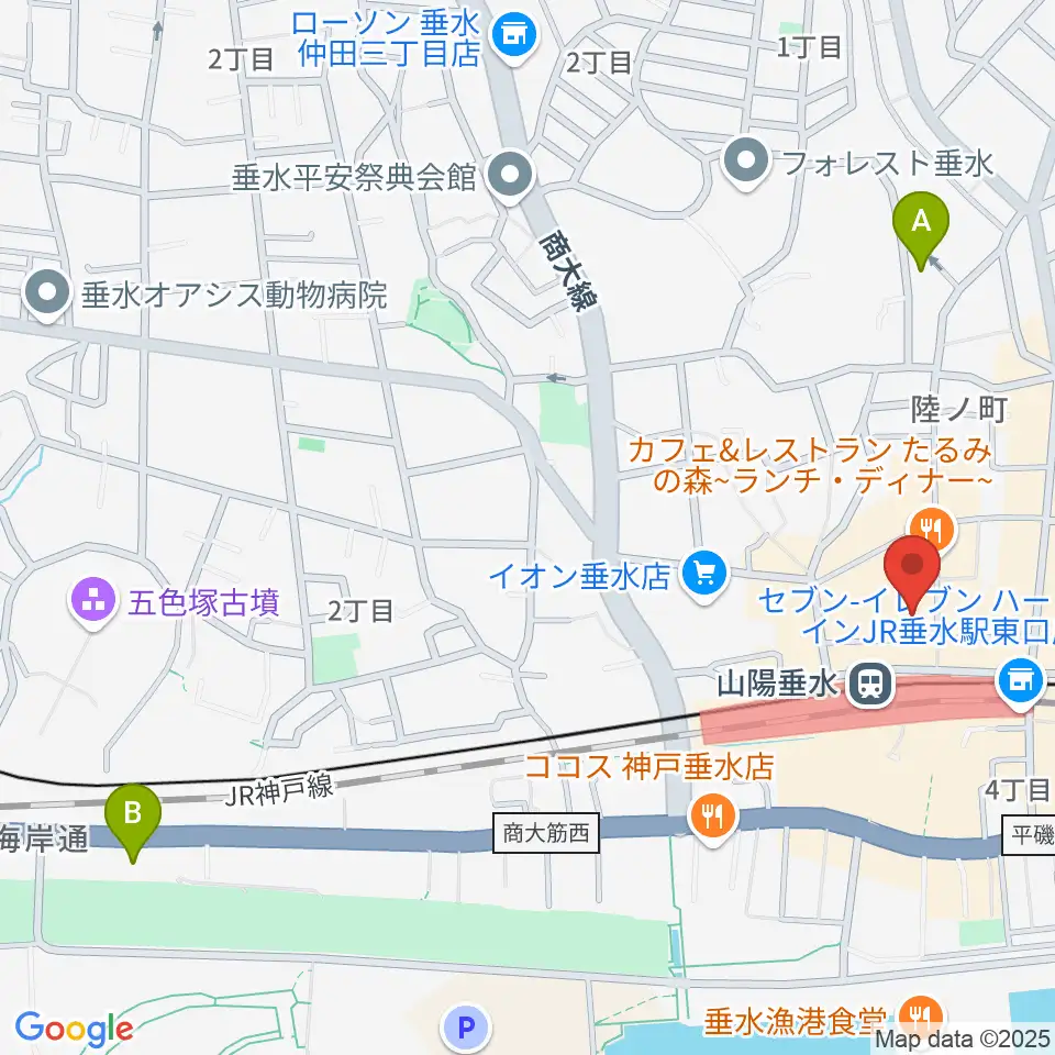 スガナミ楽器 垂水ミュージックセンター周辺のホテル一覧地図