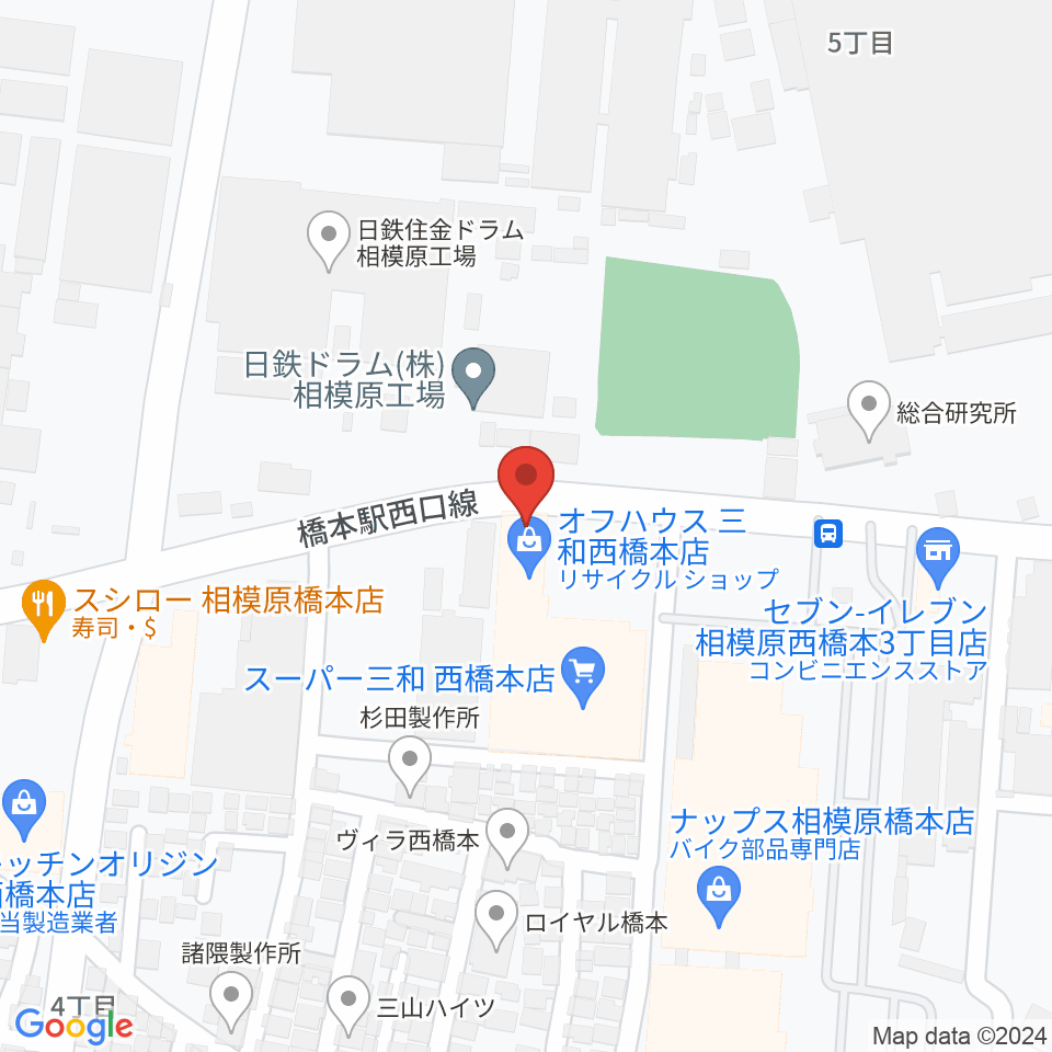 スガナミ楽器 西橋本センター周辺のホテル一覧地図