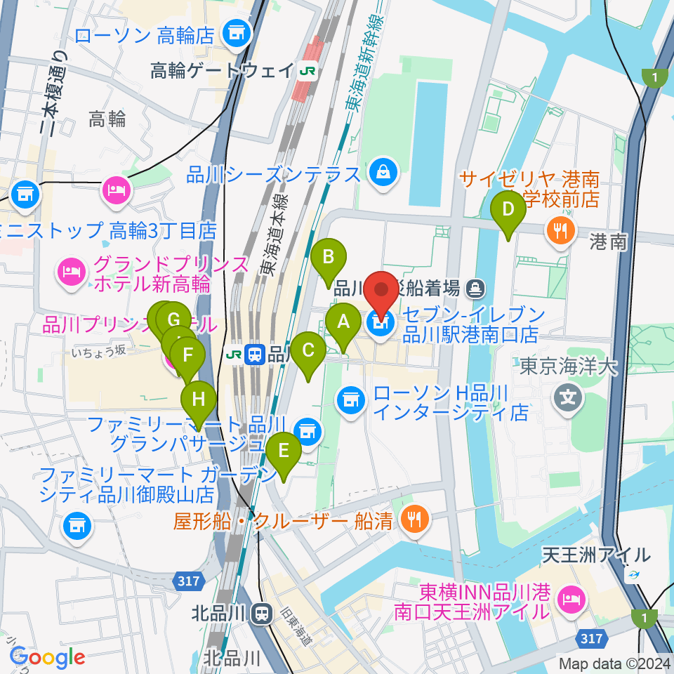 スガナミミュージックサロン品川周辺のホテル一覧地図