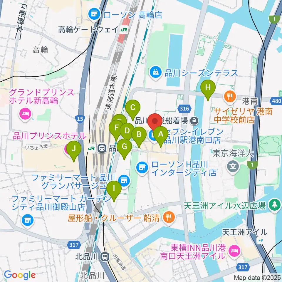 スガナミミュージックサロン品川周辺のホテル一覧地図