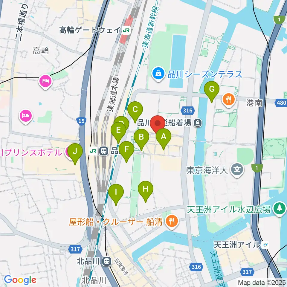 スガナミミュージックサロン品川周辺のホテル一覧地図