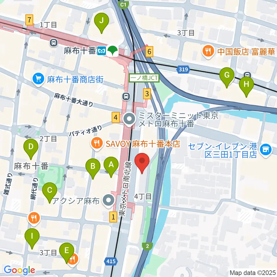 スガナミ楽器 麻布センター周辺のホテル一覧地図