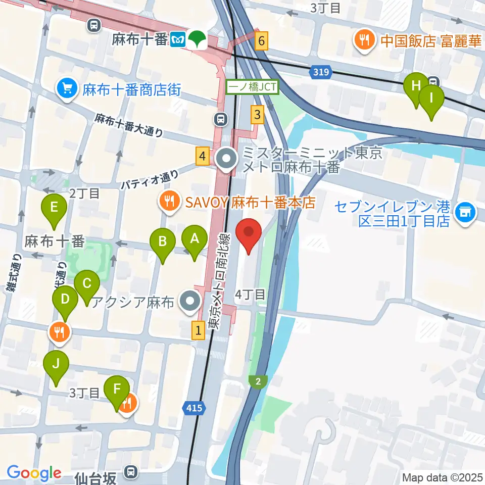 スガナミ楽器 麻布センター周辺のホテル一覧地図