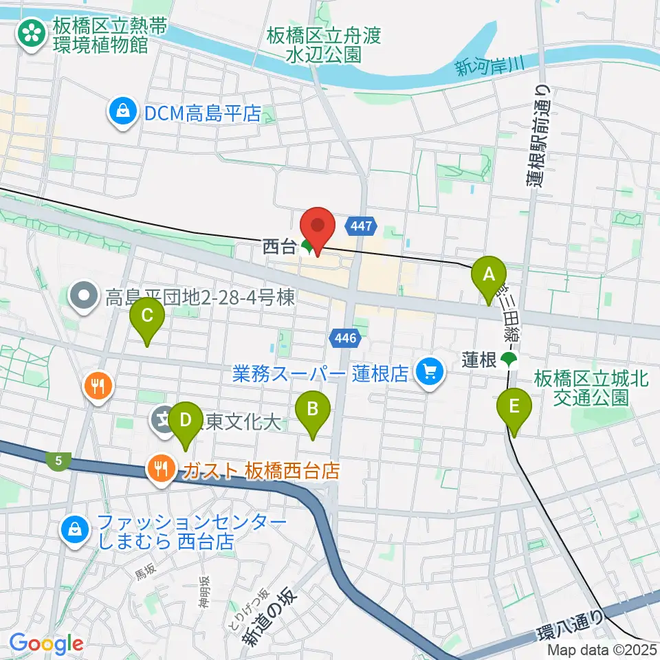 エークラスミュージック 西台センター周辺のホテル一覧地図