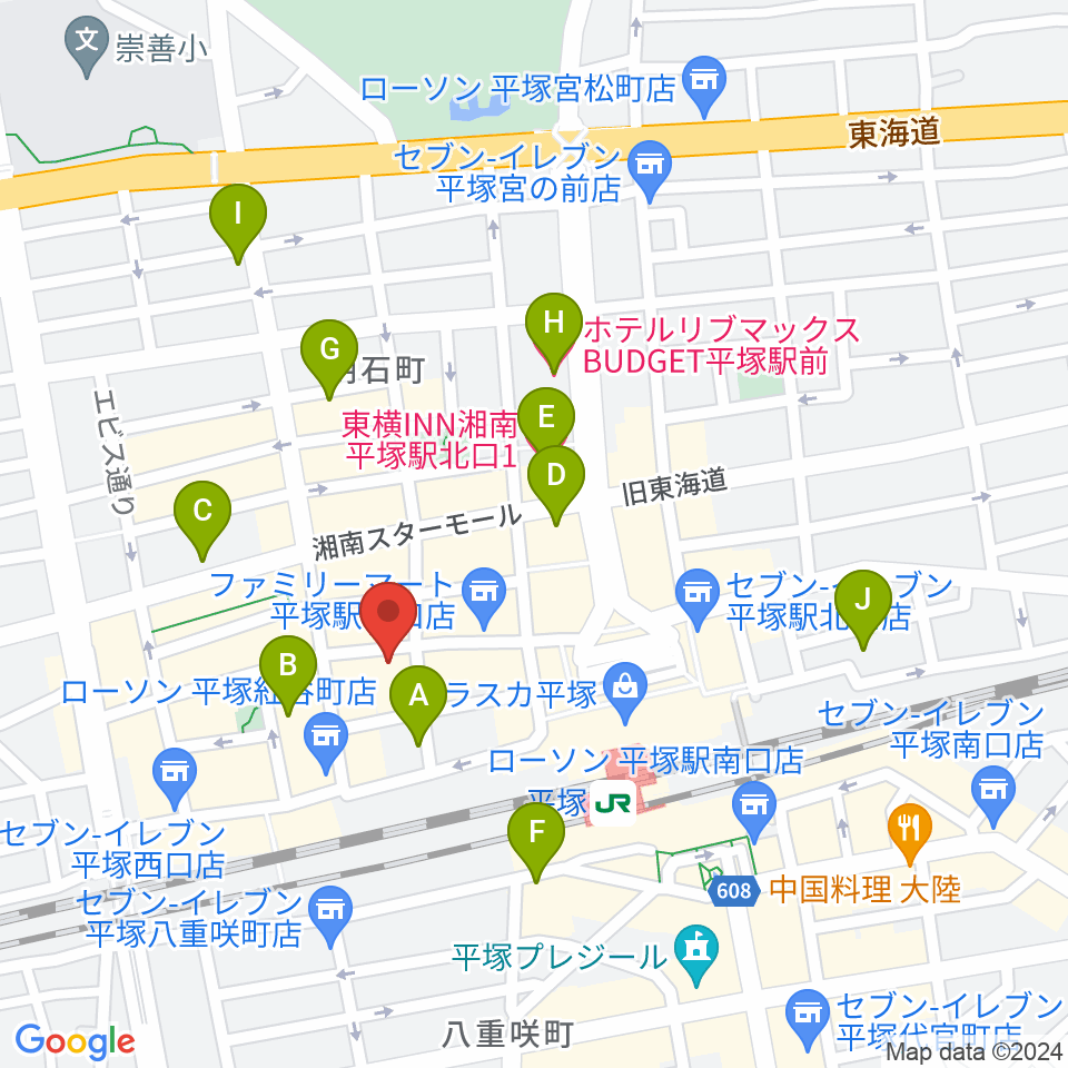 音楽スペースパル周辺のホテル一覧地図