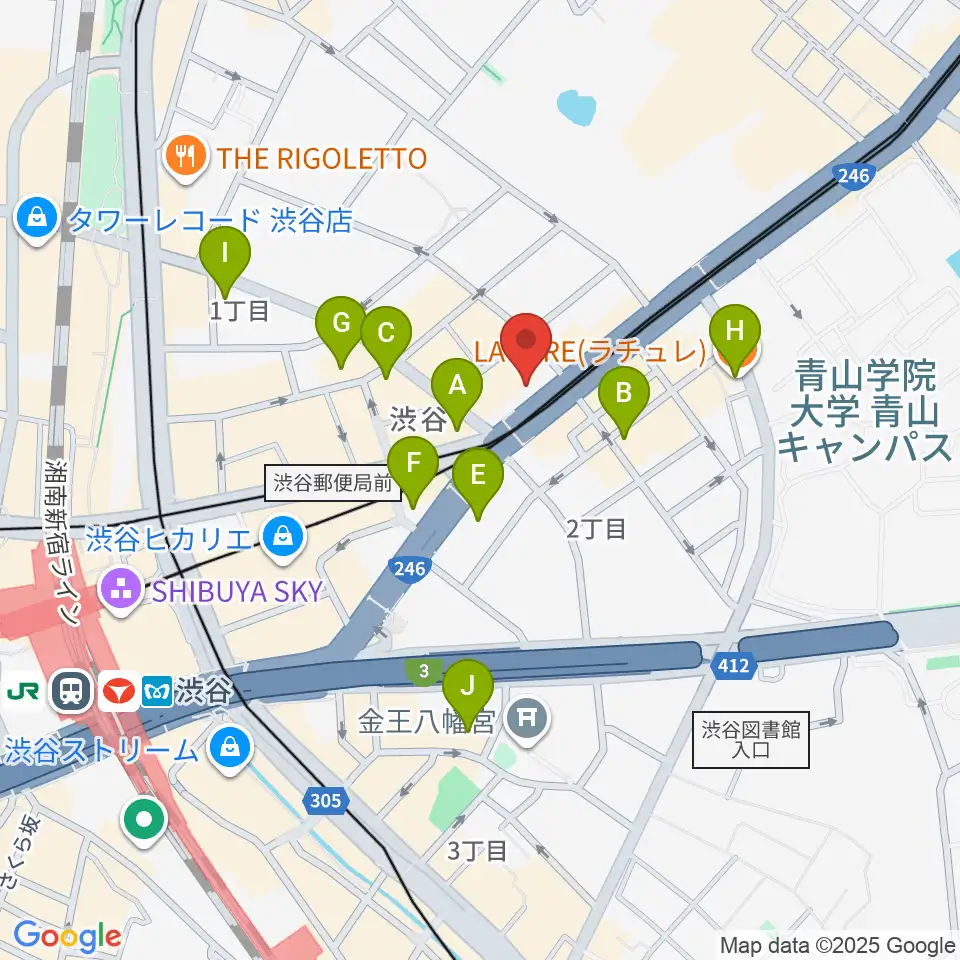 音楽教室ルフォスタ周辺のホテル一覧地図