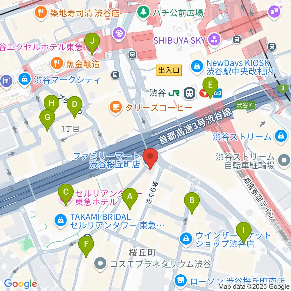 宮地楽器 MUSICJOY渋谷周辺のホテル一覧地図