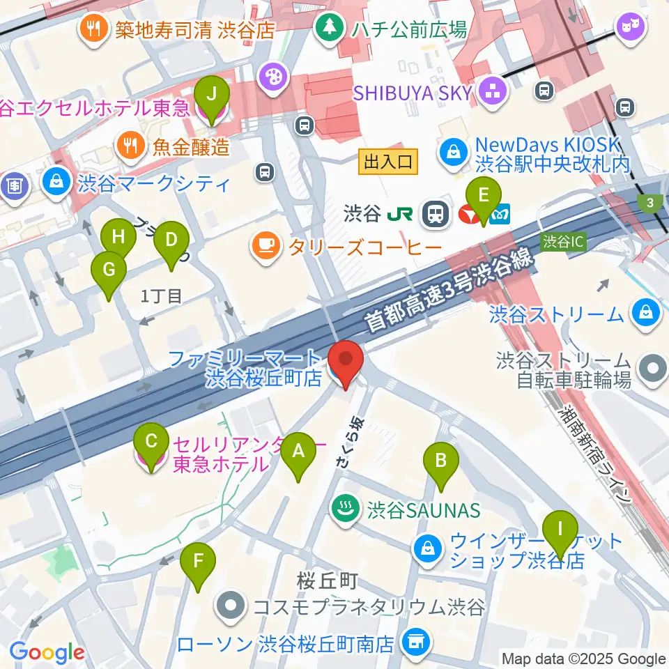 宮地楽器 MUSICJOY渋谷周辺のホテル一覧地図
