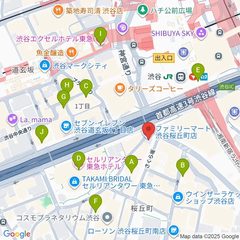 宮地楽器 MUSICJOY渋谷周辺のホテル一覧地図