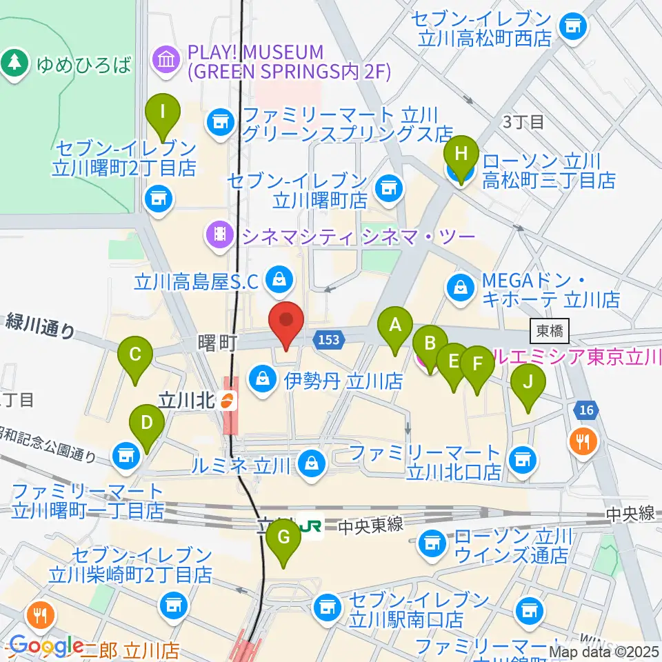 宮地楽器 MUSICJOY立川北周辺のホテル一覧地図