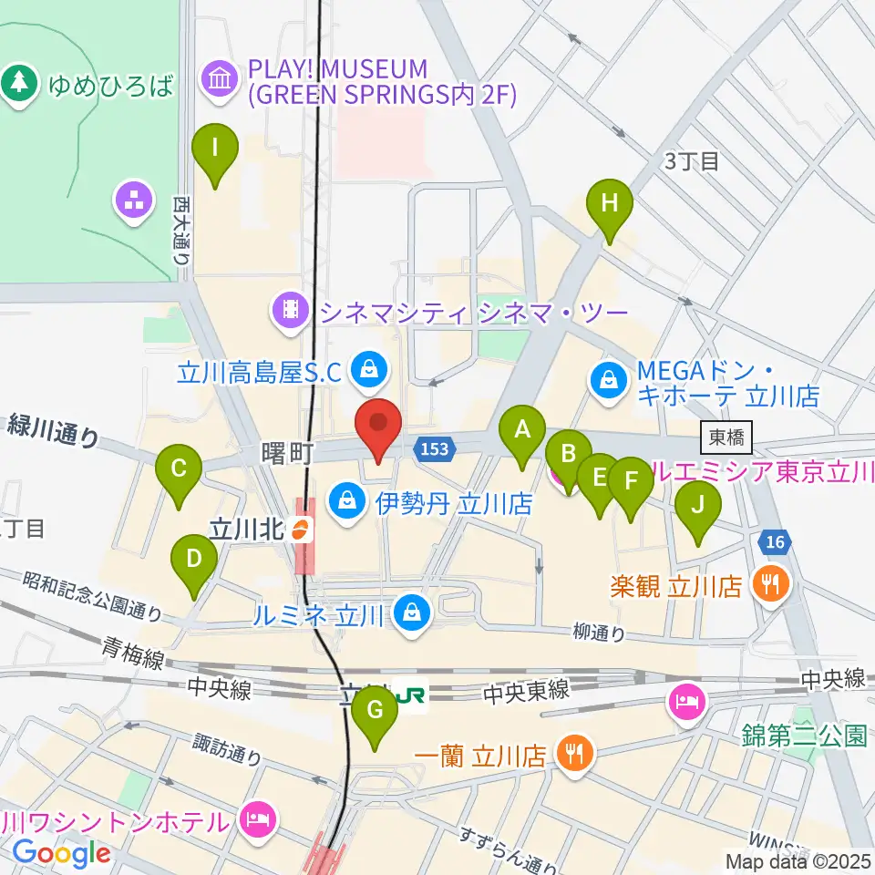 宮地楽器 MUSICJOY立川北周辺のホテル一覧地図