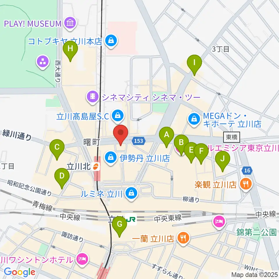 宮地楽器 MUSICJOY立川北周辺のホテル一覧地図