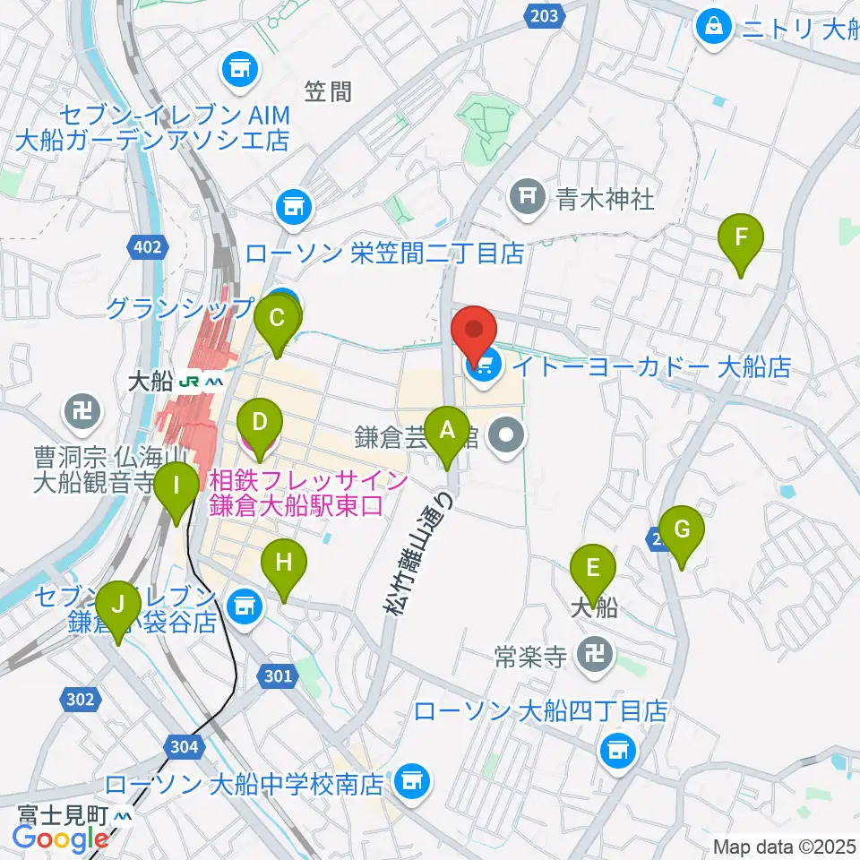 ヨークカルチャーセンター大船周辺のホテル一覧地図