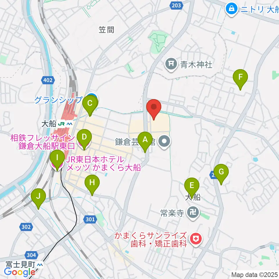 ヨークカルチャーセンター大船周辺のホテル一覧地図