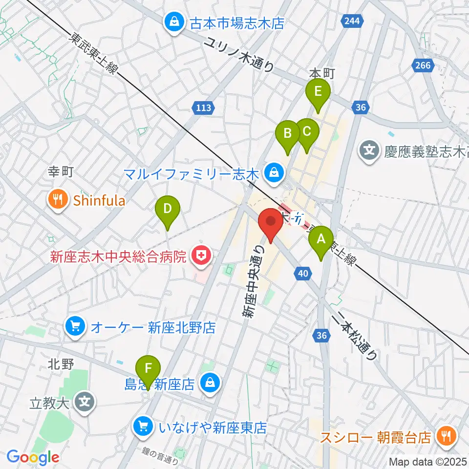 森音楽教室周辺のホテル一覧地図