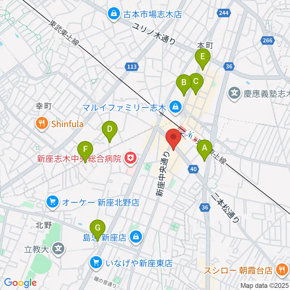 森音楽教室周辺のホテル一覧地図