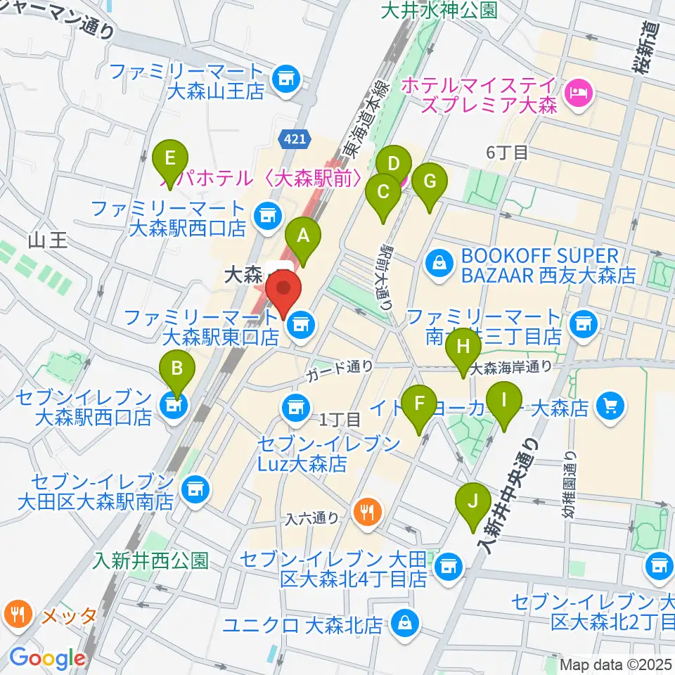 よみうりカルチャー大森周辺のホテル一覧地図