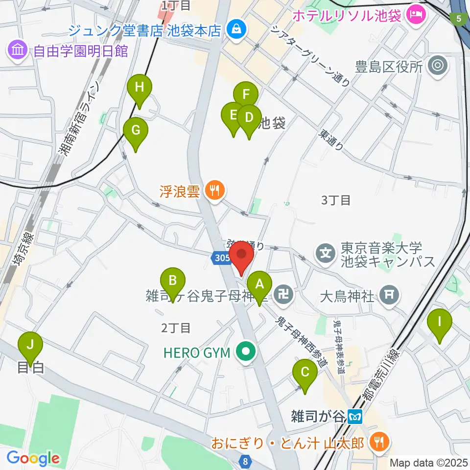 東京音楽大学付属民族音楽研究所周辺のホテル一覧地図