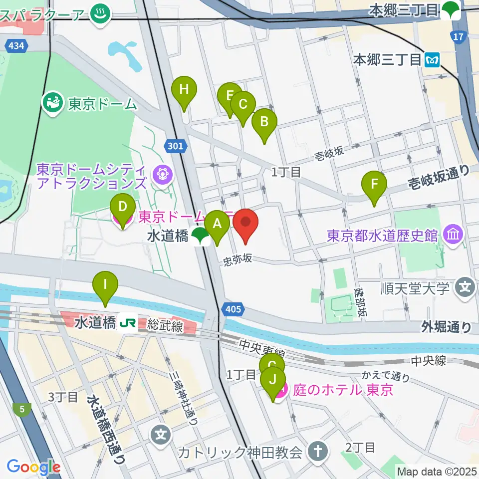 宝槻美代子音楽教室周辺のホテル一覧地図