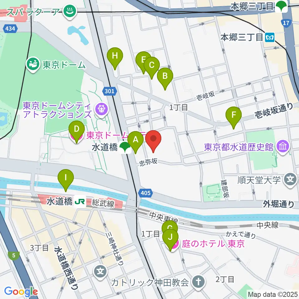 宝槻美代子音楽教室周辺のホテル一覧地図