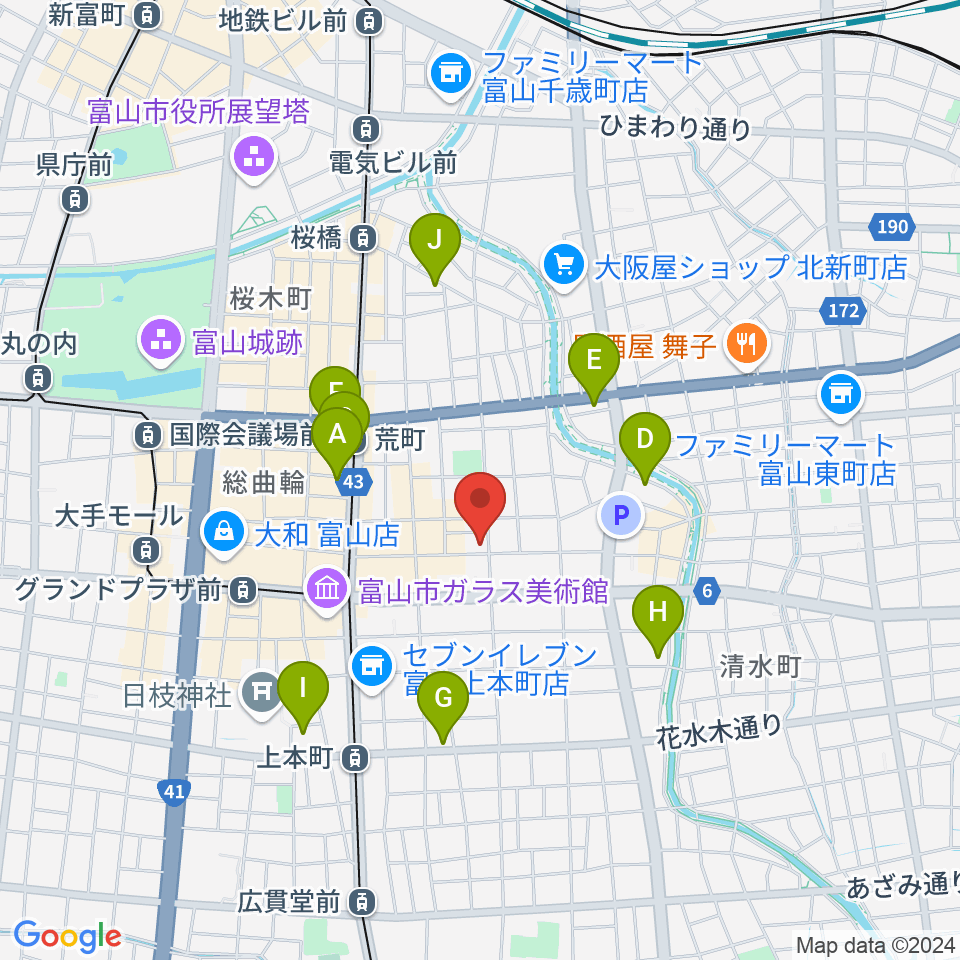 友井音楽教室周辺のホテル一覧地図