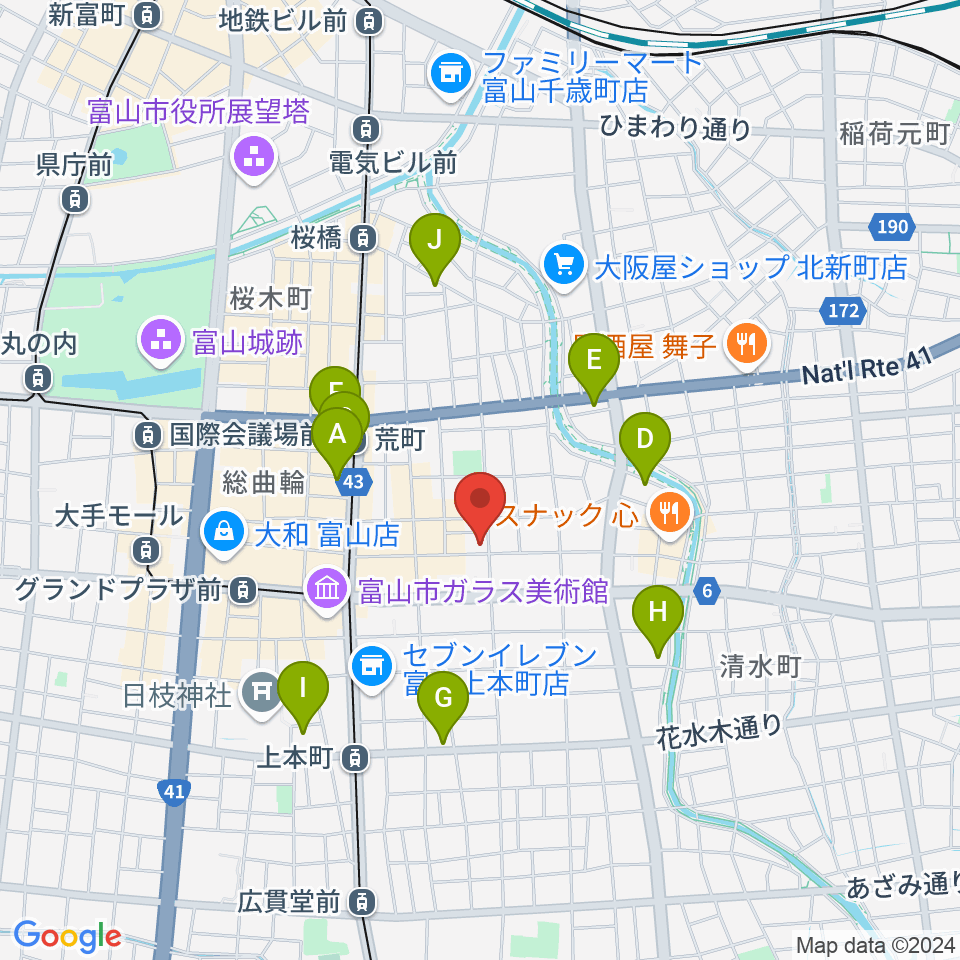 友井音楽教室周辺のホテル一覧地図