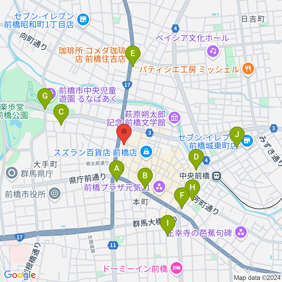 笠原智廣ピアノアカデミー周辺のホテル一覧地図