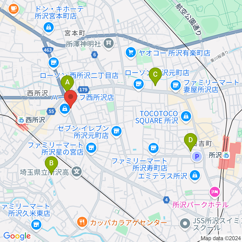 中冨楽器 金山町店周辺のホテル一覧地図