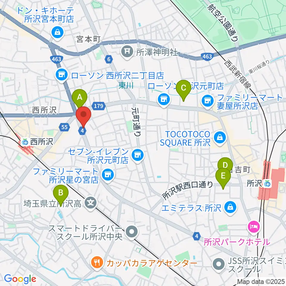 中冨楽器 金山町店周辺のホテル一覧地図