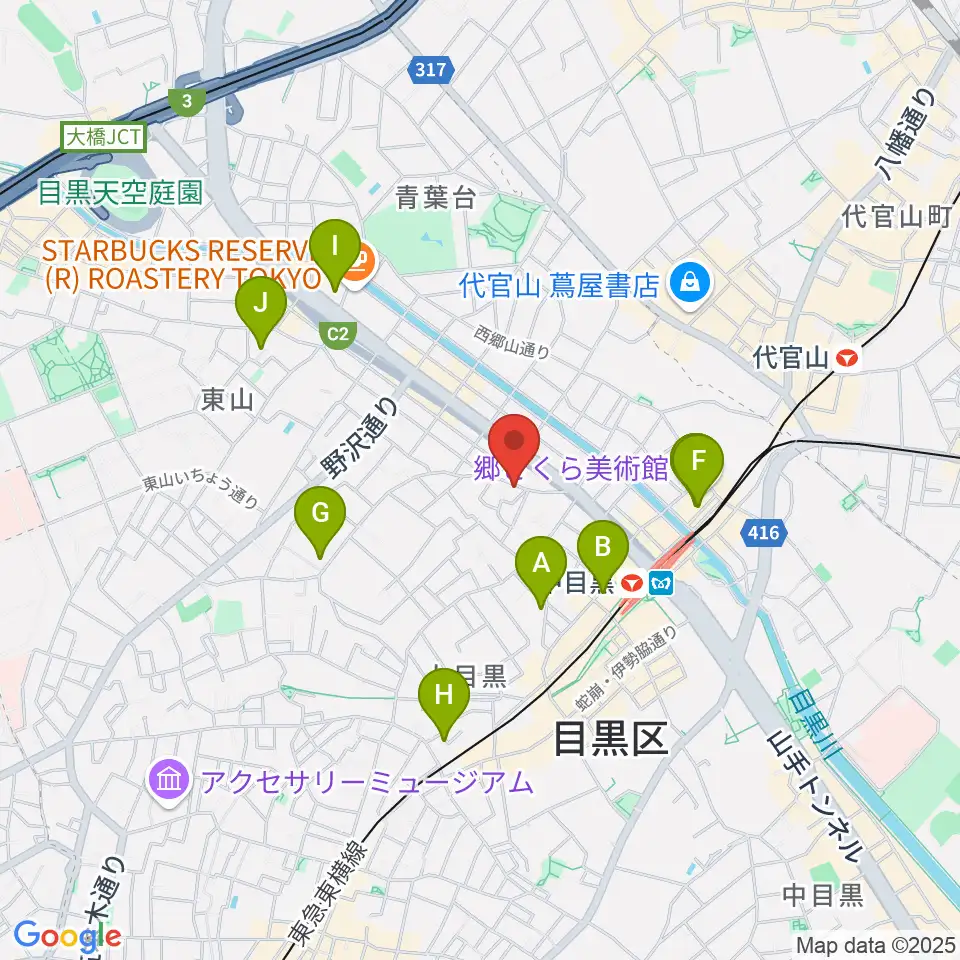 TWO-FIVEギタースクール周辺のホテル一覧地図