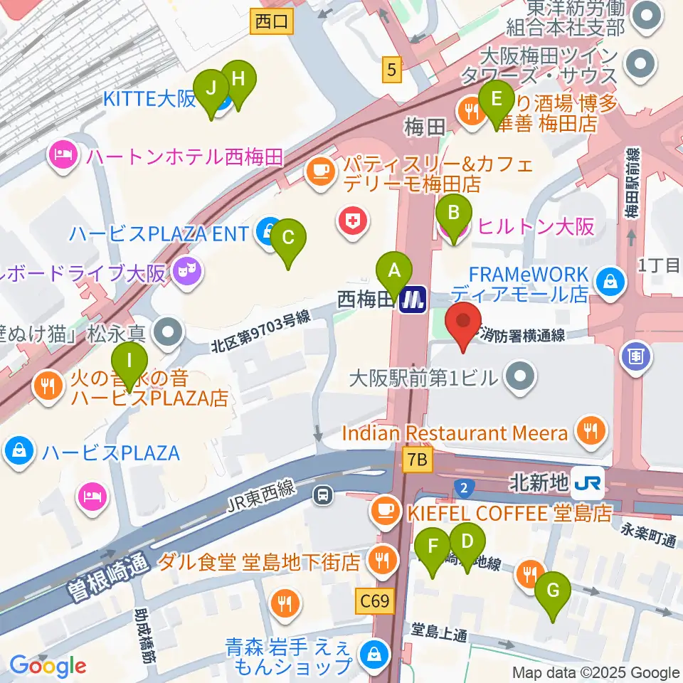 北尾音楽研究所周辺のホテル一覧地図