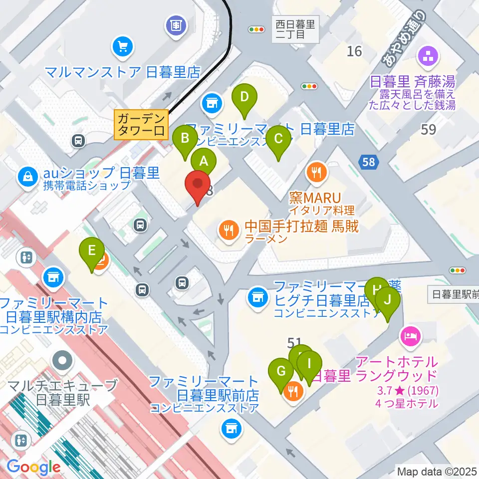上野ヴォーカルアカデミー周辺のホテル一覧地図