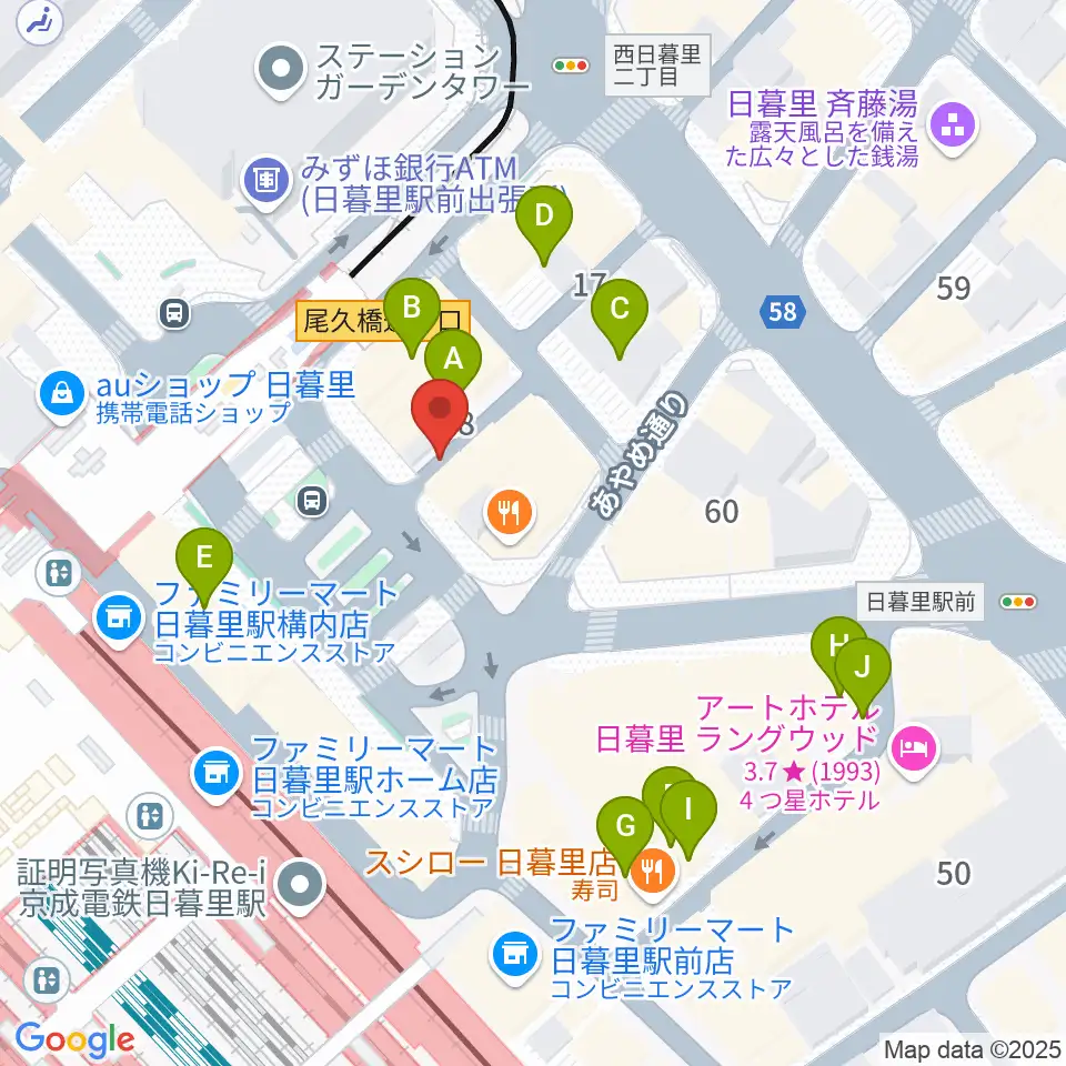 上野ヴォーカルアカデミー周辺のホテル一覧地図
