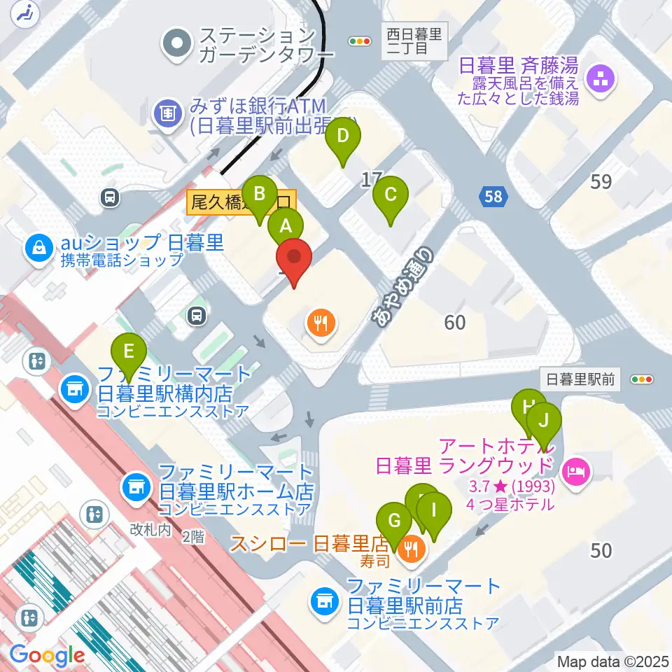 上野ヴォーカルアカデミー周辺のホテル一覧地図