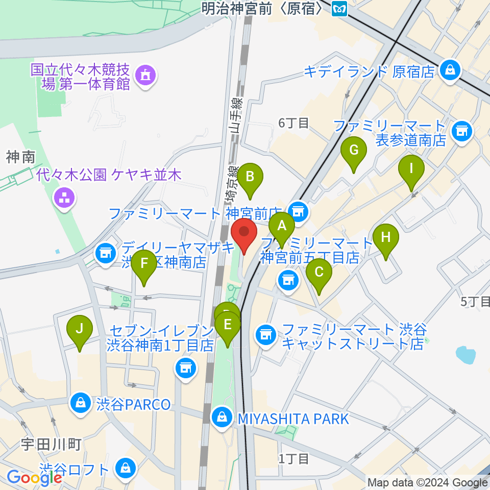 トイズミュージックスクール周辺のホテル一覧地図