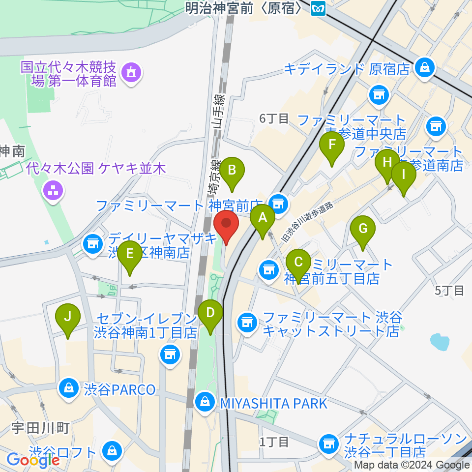 トイズミュージックスクール周辺のホテル一覧地図